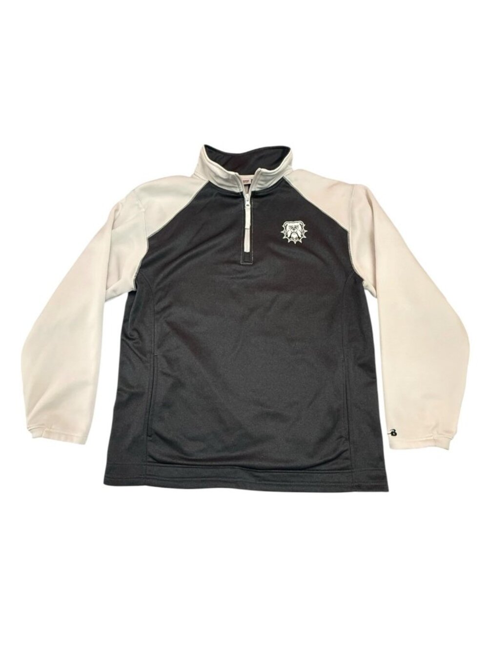 Badger Sport 1/4 Zip Pullover Men’s M Black White Bulldog